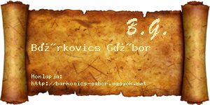 Bárkovics Gábor névjegykártya
