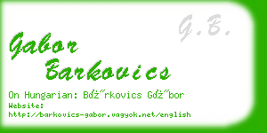 gabor barkovics business card